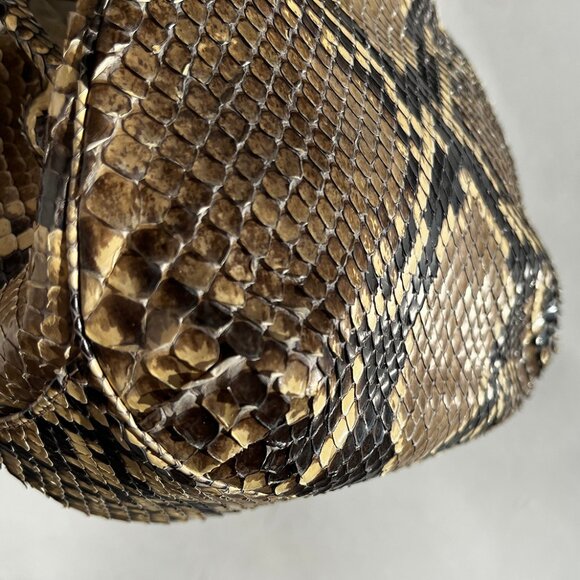 Vintage, Rare Judith Leiber Python Minaudière Bag, Gold Chain, Crossbody - Picture 10 of 15